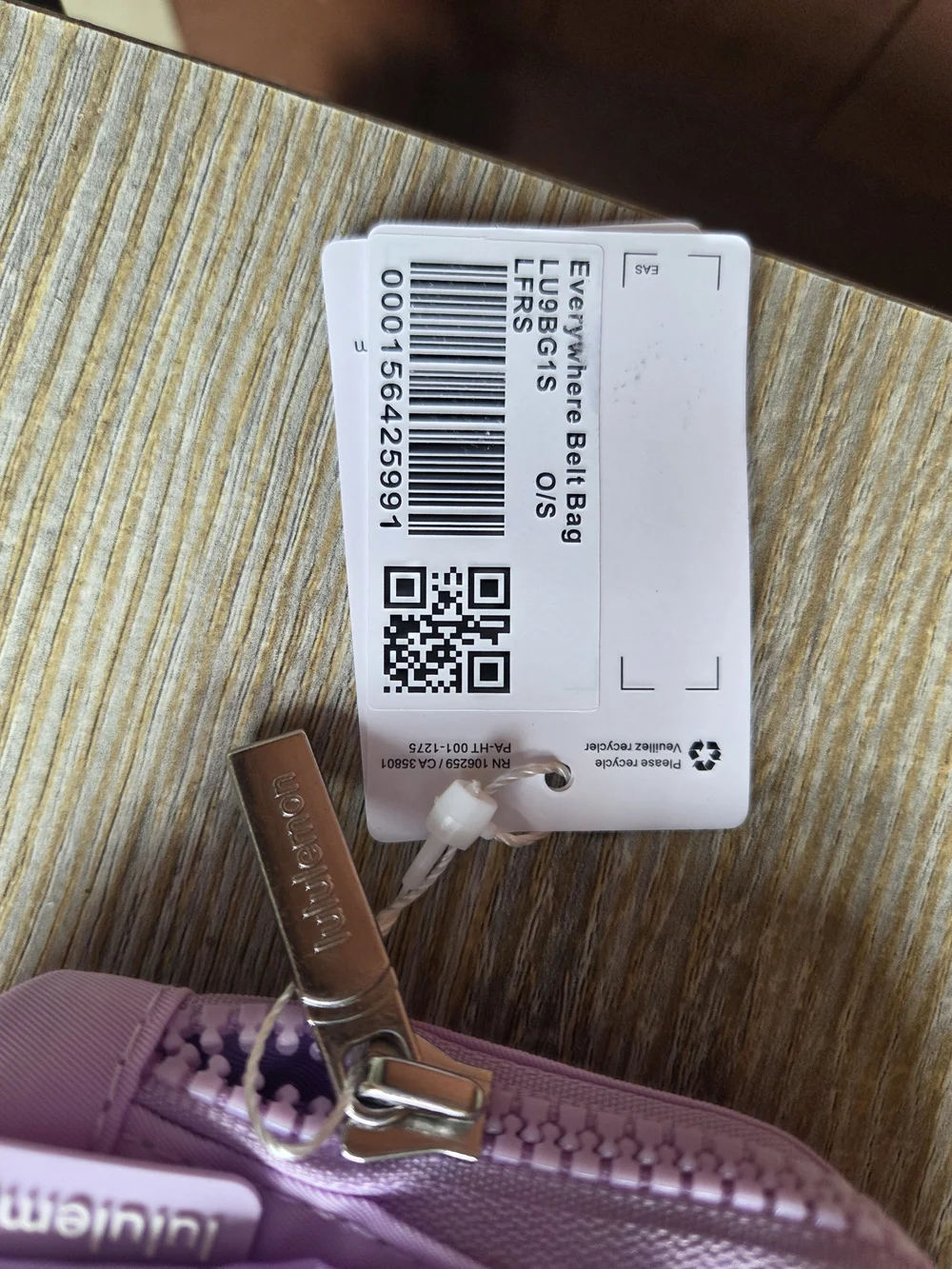 NWT Lululemon Everywhere Crossbody Belt Bag  Lilac Purple Lavender LU9BG1S